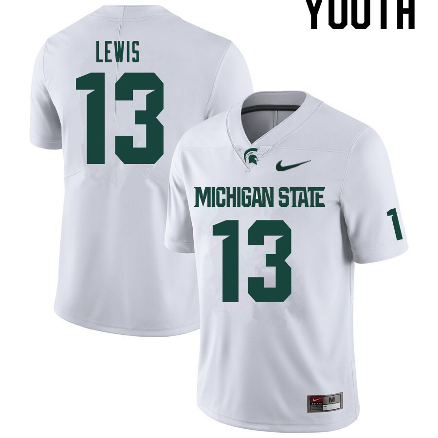 Youth #13 Marcel Lewis Michigan State Spartans College Football Jerseys Sale-White
